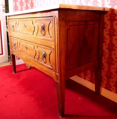 Molded walnut chest of drawers, opening with...