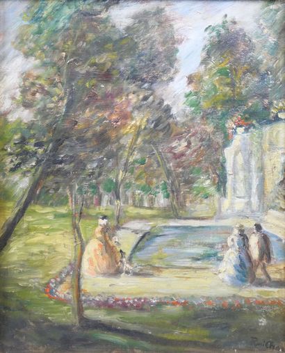 Modern School
People in a park
Oil on canvas...