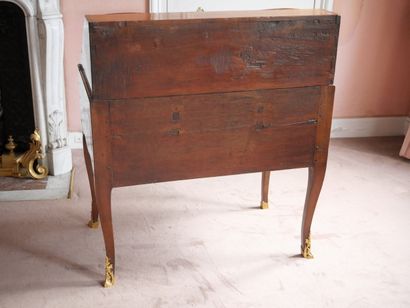 Sloping desk in molded cherrywood, opening...