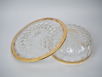 VAL SAINT LAMBERT
Glass compotier and tray...