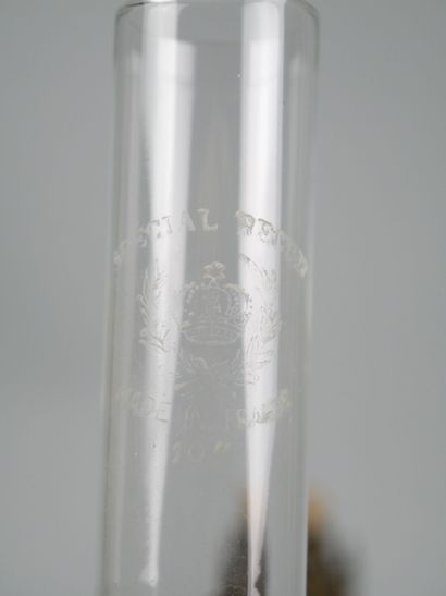 Celadon earthenware kerosene lamp with gilded...