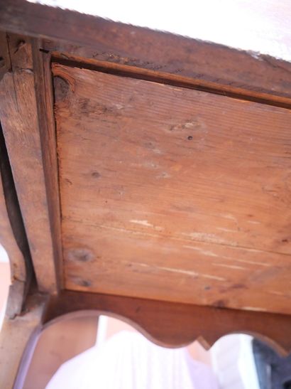 Sloping desk in molded cherrywood, opening...