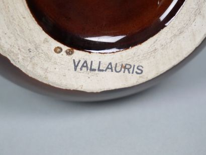 VALLAURIS
Small ceramic covered pot with...