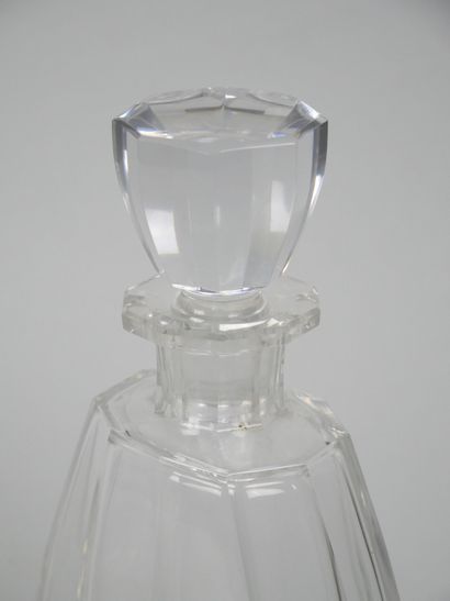 Cut-crystal decanter, piriform body with...
