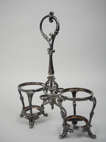 Pair of glass oil and vinegar cruets with...