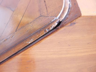 Sloping desk in molded cherrywood, opening...