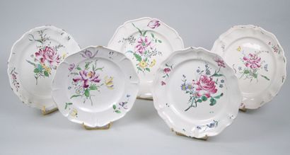 STRASBOURG
Suite of five earthenware rimmed...