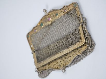 800-thousandth silver alms purse with openwork...