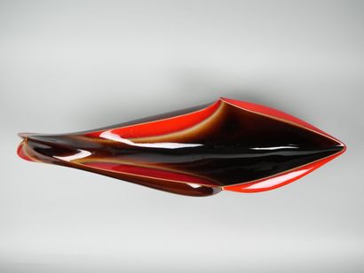 VALLAURIS
Large nave or fruit bowl in red...