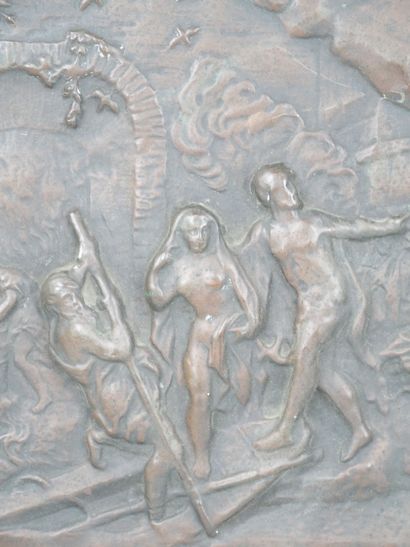 Sheet metal bas-relief depicting the Abduction...