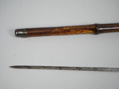 Imitation bamboo cane sword with silver-plated...
