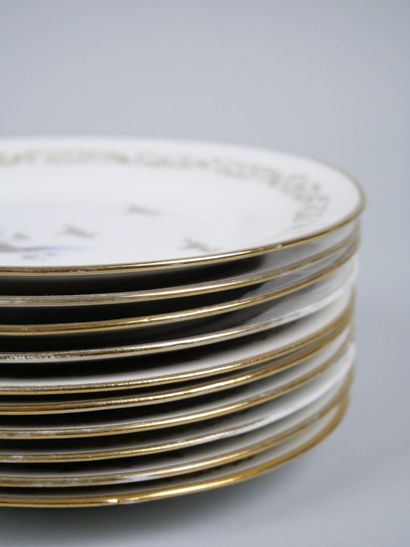 CHADELAUD in LIMOGES
Suite of 10 plates with...