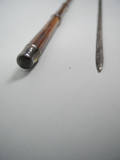 Imitation bamboo cane sword with silver-plated...
