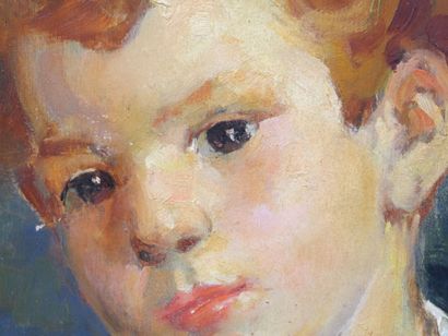 Modern School
Child's face
Oil on panel signed...