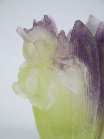 DAUM FRANCE
Vase in pâte de verre with iris...