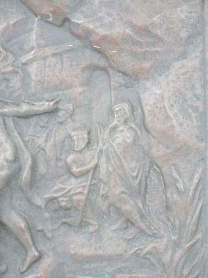 Sheet metal bas-relief depicting the Abduction...