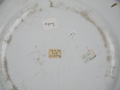 APREY and SCEAUX
Two rimmed earthenware plates...