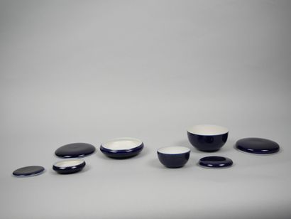 SEVRES
Reunion of 4 small blue porcelain...