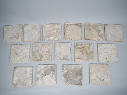 DELFT
Set of fifteen earthenware tiles with...