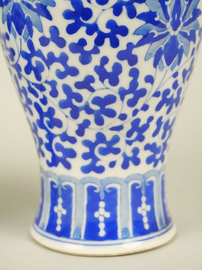 CHINA
Pair of baluster-shaped porcelain vases...