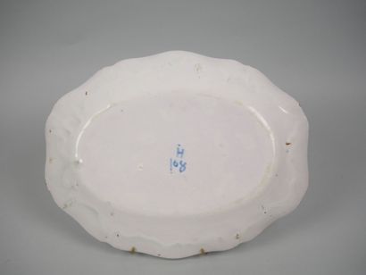 STRASBOURG
Earthenware oval dish with contoured...