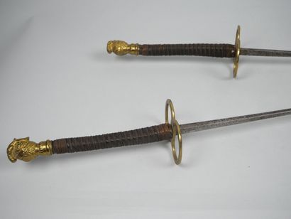 Pair of fencing foils with filigree fusee,...