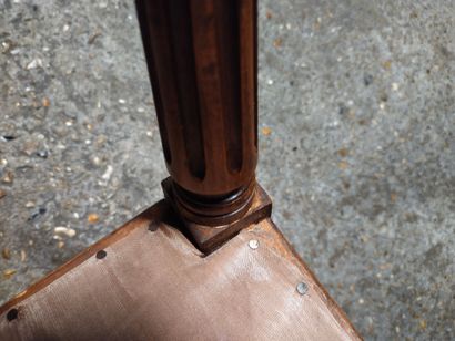 Moulded and carved natural wood armchair...