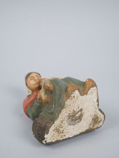 Polychrome plaster subject depicting a Breton...