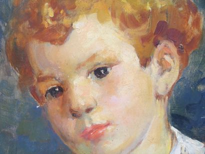 Modern School
Child's face
Oil on panel signed...