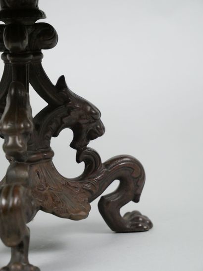 Bronze tripod bowl with relief decoration...