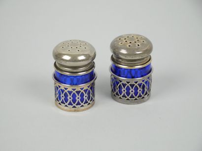 Set of silver-plated metal pieces including...