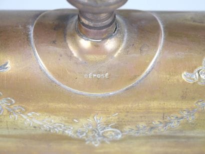 Banker's desk lamp in chased and gilded bronze,...