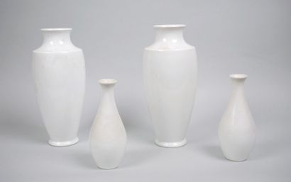 SEVRES
Pair of white porcelain baluster vases...