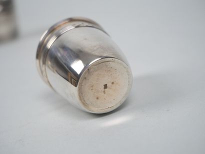 Silver-plated liqueur service with ribboned...
