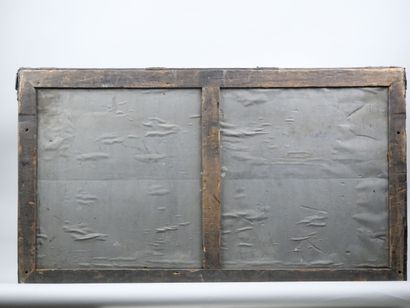 Important car trunk in wood covered with...