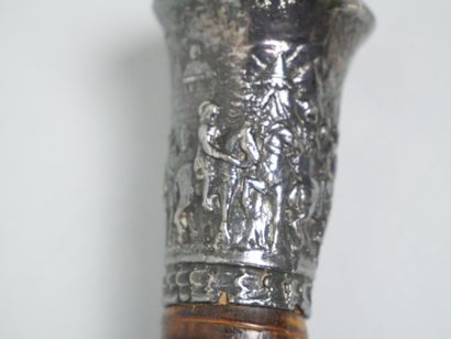 Imitation bamboo cane sword with silver-plated...