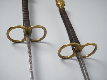 Pair of fencing foils with filigree fusee,...