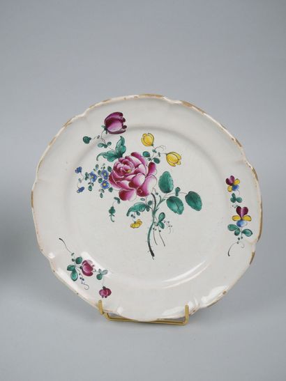 APREY and SCEAUX
Two rimmed earthenware plates...