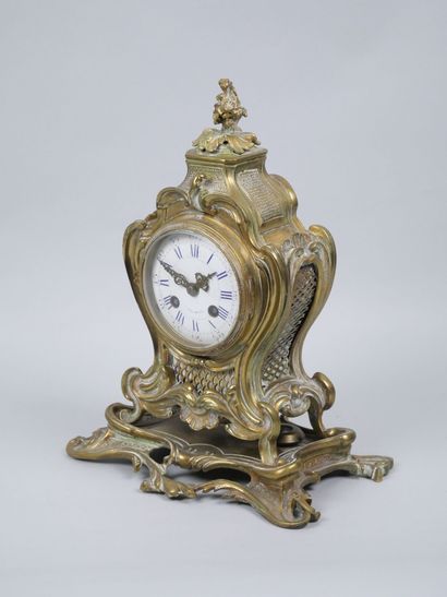 Small ormolu cartel decorated with foliage,...