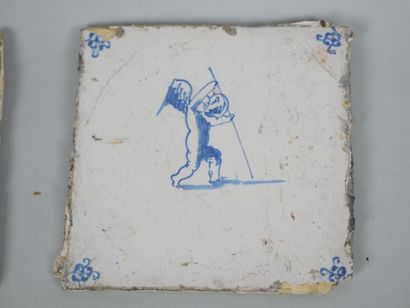 DELFT
Set of fifteen earthenware tiles with...
