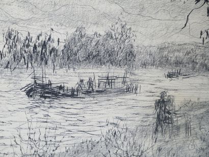 Modern School
River landscape
Pastel on canson...