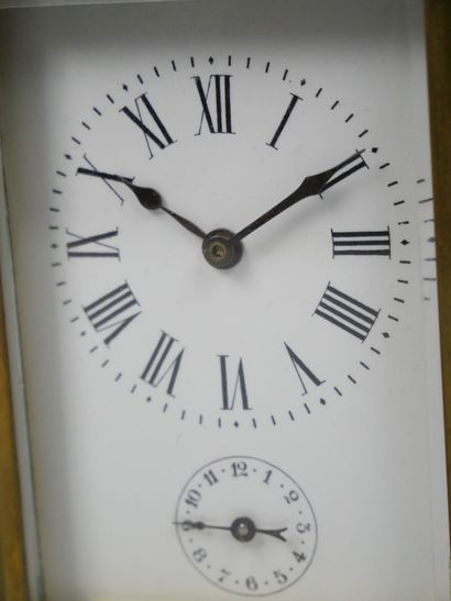 Officer's travel alarm clock with brass cage...