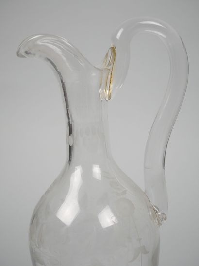 Pair of glass oil and vinegar cruets with...