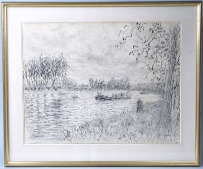Modern School
River landscape
Pastel on canson...