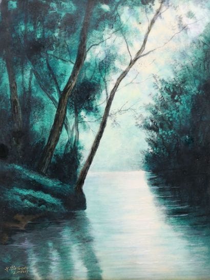Jules SARLANDIE (1874-1936)
The river
Enameled...