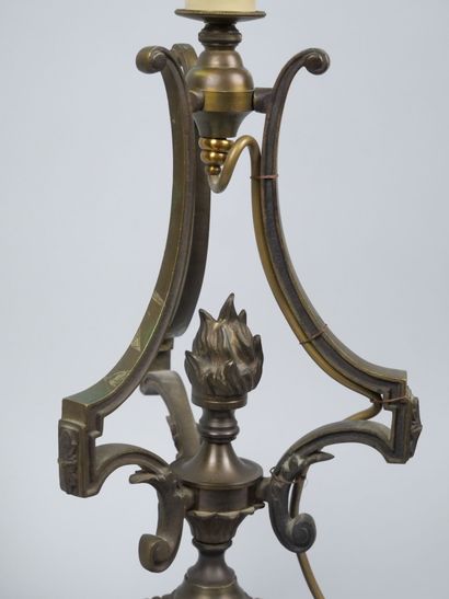 Bronze and brass lamp base in the shape of...