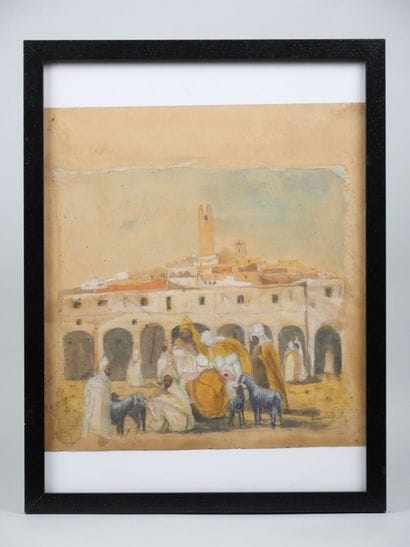 Maurice BOUVIOLLE (1893-1971)
Ghardaïa Square
Watercolor...