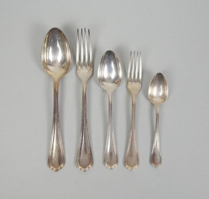 CHRISTOFLE
Partie de ménagère en métal argenté,...
