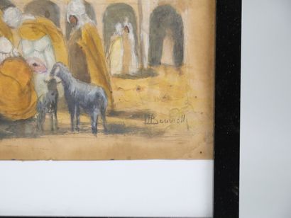Maurice BOUVIOLLE (1893-1971)
Ghardaïa Square
Watercolor...