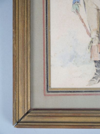 19th century school 
Man with bicorne
Watercolor...